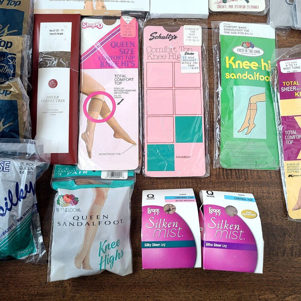 Lot of 26 Vintage Hosiery Nylons Pantyhose Thigh Knee High Mixed Brands & Sizes - Picture 5 of 11